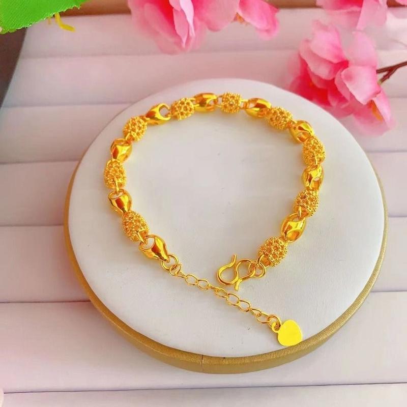 Vòng Tay Tinh Tế Tám Kho Báu, Chất Liệu Hợp Kim, Thời Trang Trung Quốc, Màu Vàng Kim, Phong Cách Cổ Trang Thiết Kế Mới, Ngọt Ngào, Có Thể Điều Chỉnh Kích Thước, Mở, Đơn Giản Và Xinh Xắn, Thích Hợp Cho Bé Gái 1