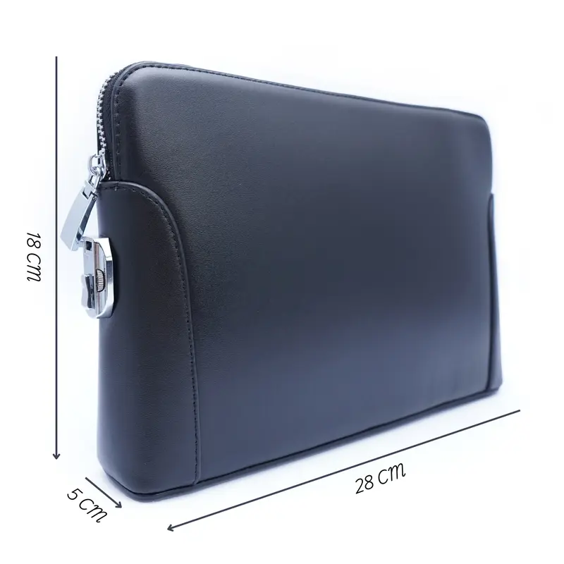 Túi kẹp nách nam da bò , clutch da cao cấp ví nam cầm tay khóa số tự động TB01 2