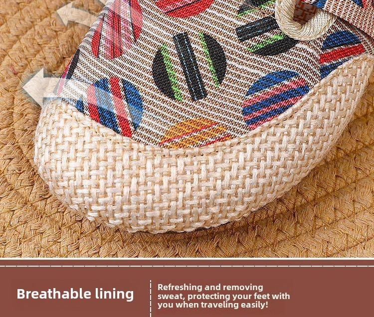 Product Introduction of New Breathable Cloth Shoes Beanie Soft Bottom Non-Slip Pedal Lazy Casual Pumps Shallow Mouth Footwear Girl 9