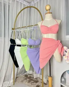 [BVN] 9067 Swimsuit Bikini Baju Renang Celana Waist  Wanita Dengan Selendang Model Backless Import Premium