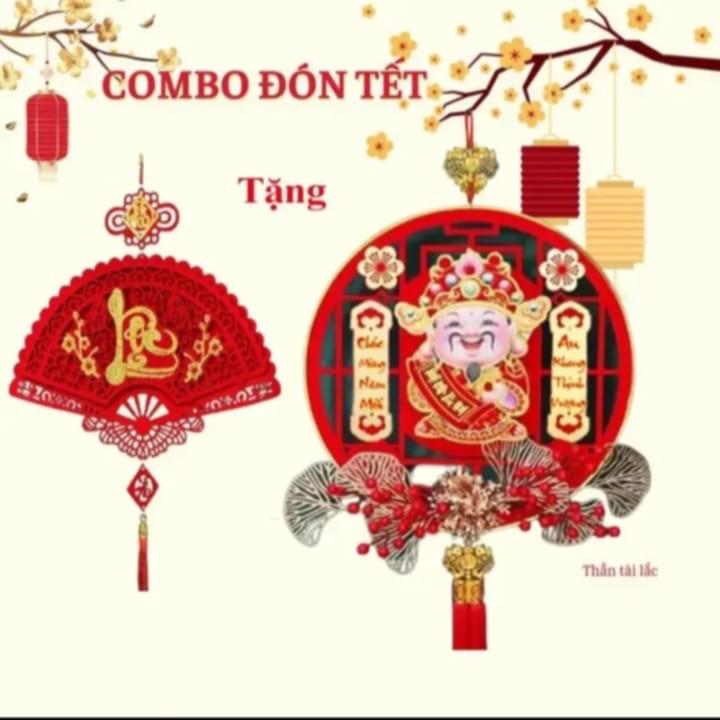 COMBO Dải Treo Ông Thần Tài Lắc Đầu Và Quát Khánh Nhung Trang Trí Tết 2026, (tặng pin,móc treo) Gọi Tài Lộc May Mắn , Trang Trí Tết Decor Nhà Cửa T14