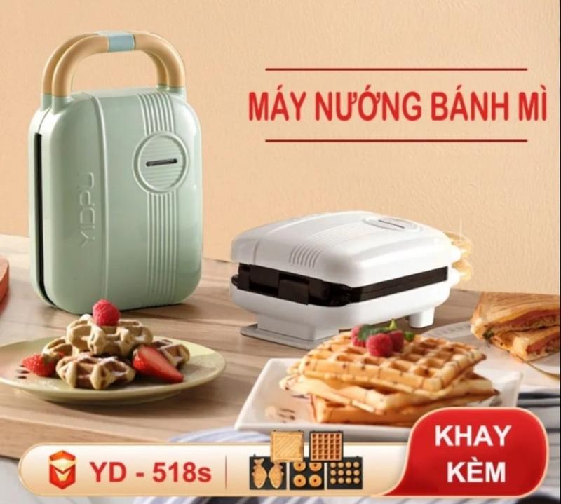 Máy Nướng Bánh Mì Sandwich Yidpu l Máy Ép Bánh Mỳ Làm Bánh Ăn Waffle Bánh Cá Làm Đồ Ăn Sáng Nướng Thịt 2 Mặt Thiết Kế Chống Bỏng