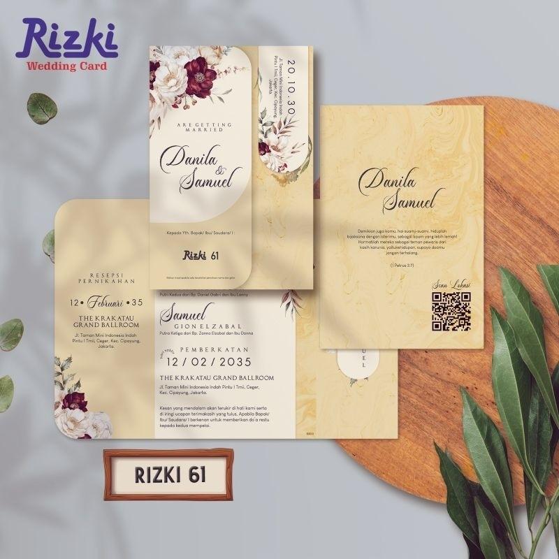 Undangan Pernikahan RIZKI 61 Elegan Modern Paket Lengkap 100 PCS Gratis Label & Plastik - JanjiKita | Default
