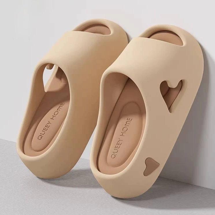 Dép nữ đế cao, dép quai ngang trái tim chất liệu Eva độn đế 4 cm xịn sò, siêu nhẹ, êm ái không thấm nước chống trượt