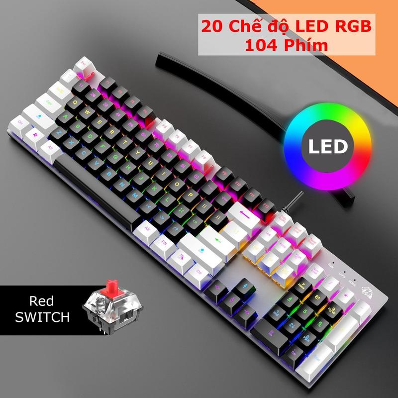 Bàn Phím Cơ Gaming Fullsize K1 Red Switch Có Hotswap Bàn Phím Có Dây 20 Chế Độ LED