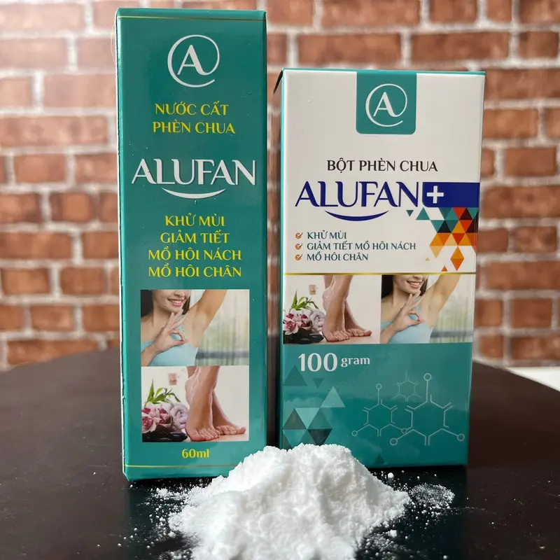 Combo bột + nước cất phèn chua  tặng kèm  10 miếng dán nách 0