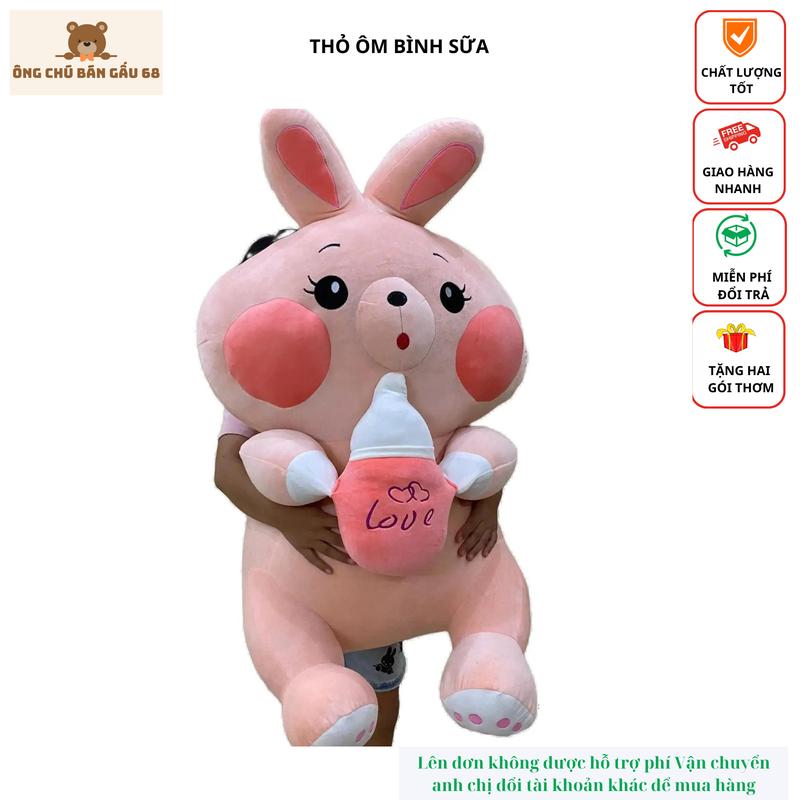  Gấu Bông Thỏ Ôm Bình Sữa Xinh Đẹp Dễ Thương Thú Nhồi Bông Thú Bông Toy Đồ Chơi Phát Nhạc 
