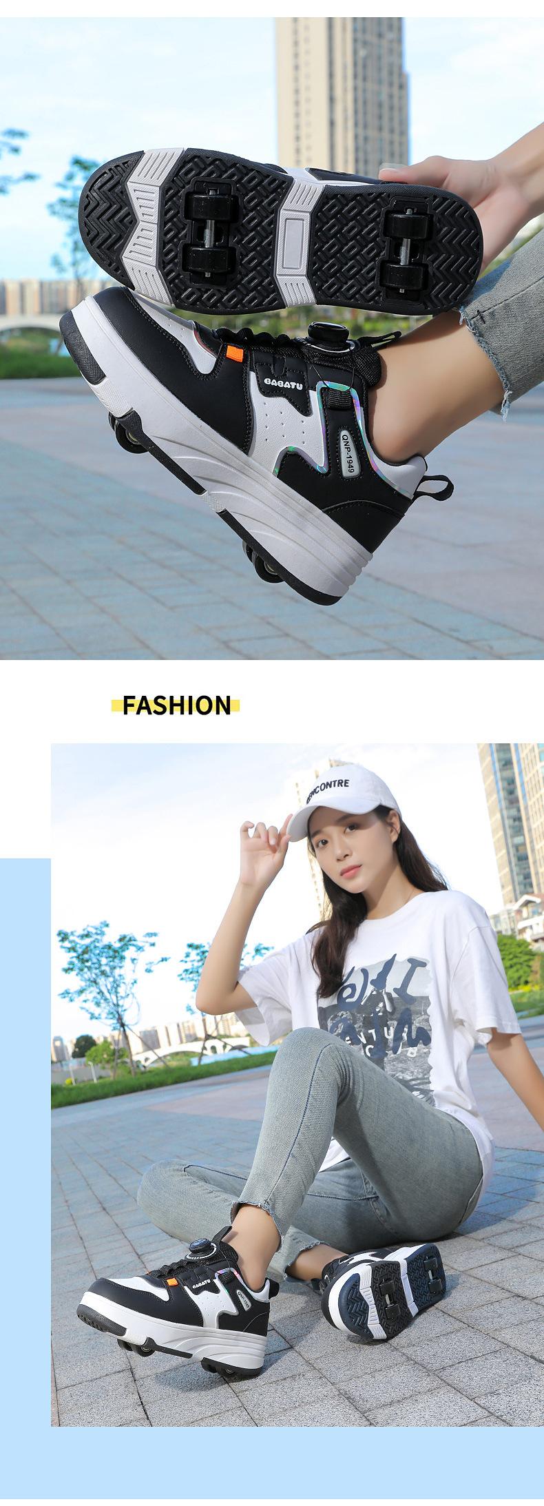 Product Introduction of In Stock Children's Heelys Skates Roller Skates the Skating Shoes Sneaker in Stock Children's Heelys Skates Roller Skates the Skating Shoes Sneaker New Heelys Boys and Girls Students Four-Wheel Rollerskate Adult Two-Wheel Row Deformation Skating Wheels Fl 21