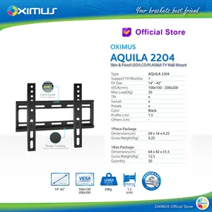BRACKET TV Fix LCD LED TV 14" - 42" OXIMUS AQUILA 2204 Black Monitor BRACKET TV Fix LCD LED TV 14" - 42" OXIMUS AQUILA 2204 Black Monitor