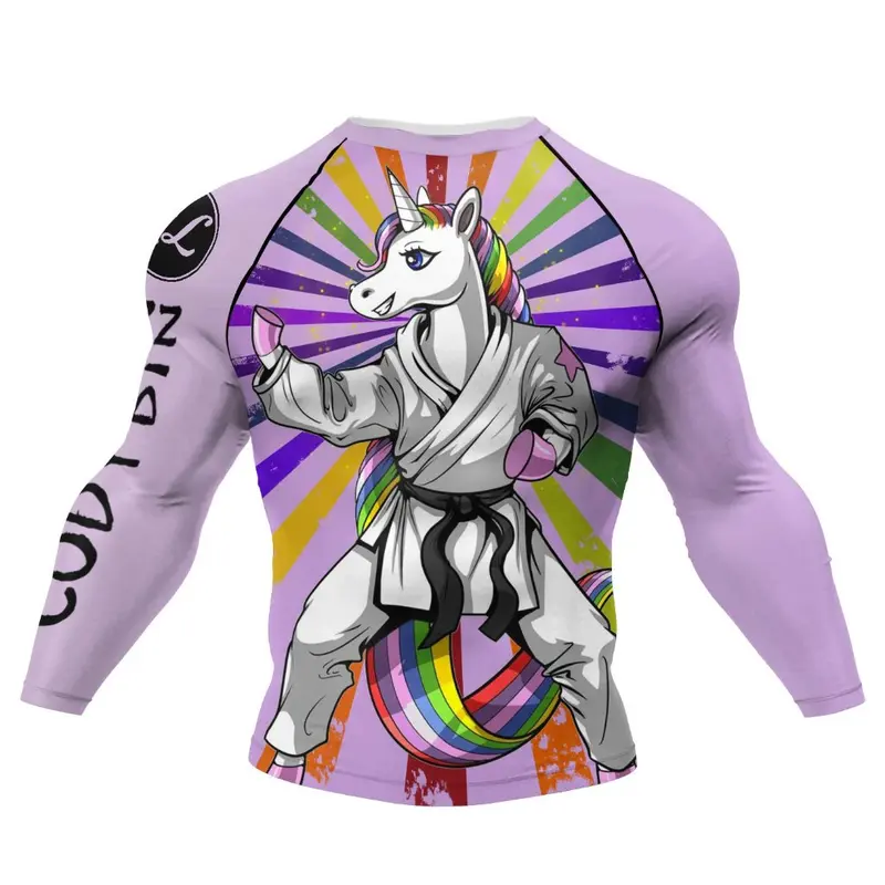 Áo tay dài tập luyện Rashguard BJJ MMA bơi lội 047 4