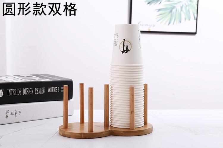 Product Introduction of Bamboo Wooden Cup Storage Rack Creative Round DIY Household Cup Holder For Disposable Paper Cup Counter Desktop Storage Rack 9