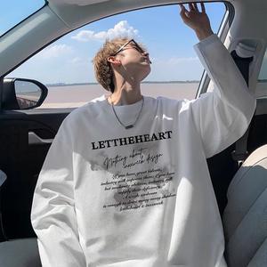 ブランド メンズトレンドクールコットンTシャツ ルーズフィットオーバーサイズスウェットシャツ いインナーレイヤートップ ベースシャツ