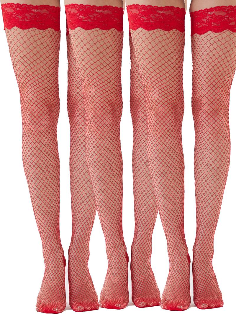 Product Introduction of Women's Fishnet Stockings, Comfy Breathable Sexy Solid Color Knee-High Socks for Daily Wear, Ladies Stockings for All Seasons 5
