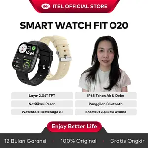 [Exclusive yenni.ng +Free Strap] Itel Smart Watch ISW-O20 AI Watch Face | Pemantau Kesehatan 24 Jam | Panggilan BT | Layar HD 2.04" | Tahan Air IP68