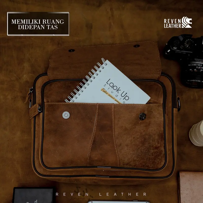 Win Leather - Bima Sling Bag Waistbag Cowok Tas Pinggang Bag, Pria Kulit Sapi Asli Slempang Original Premium Keren Terbaru 2