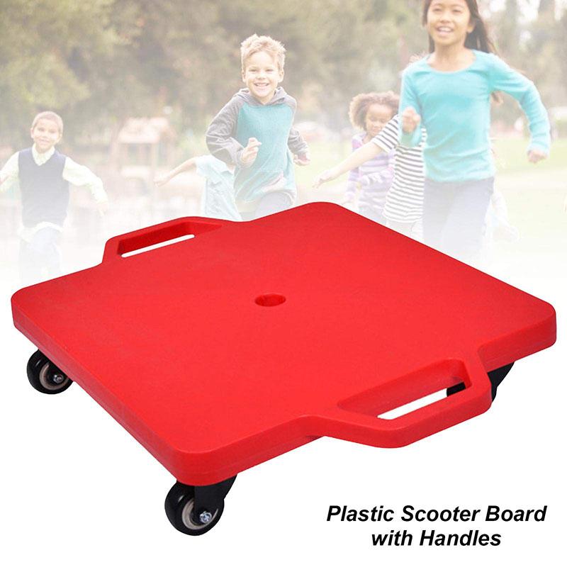 Product Introduction of Plastic Scooter With Handle, Four Wheel Scooter With Swivel Casters Plastic Scooter Kids Scooter Indoor And Outdoor Kids Kinesiology Balance Trainer 30