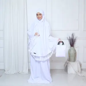 Mukena Dewasa Katun Polos Renda ArmanySeries By NAI-RHU atasan bawahan Bordir Kain Lembut Panjang Muslim Mukenah Travel