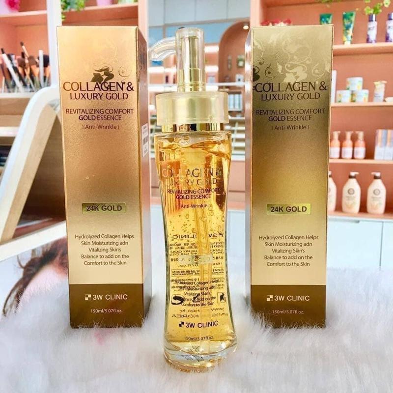 Tinh chất Serum vàng 24K Collagen 3W Clinic Hàn Quốc 150ml Dưỡng Ẩm Da Chăm Sóc Da Nữ Women
