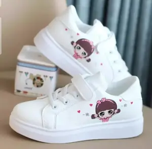 Sepatu Anak Dan Dewasa Sneakers Motif Gadis Berkemeja Putih 22-40 Murah Lucu Fashion