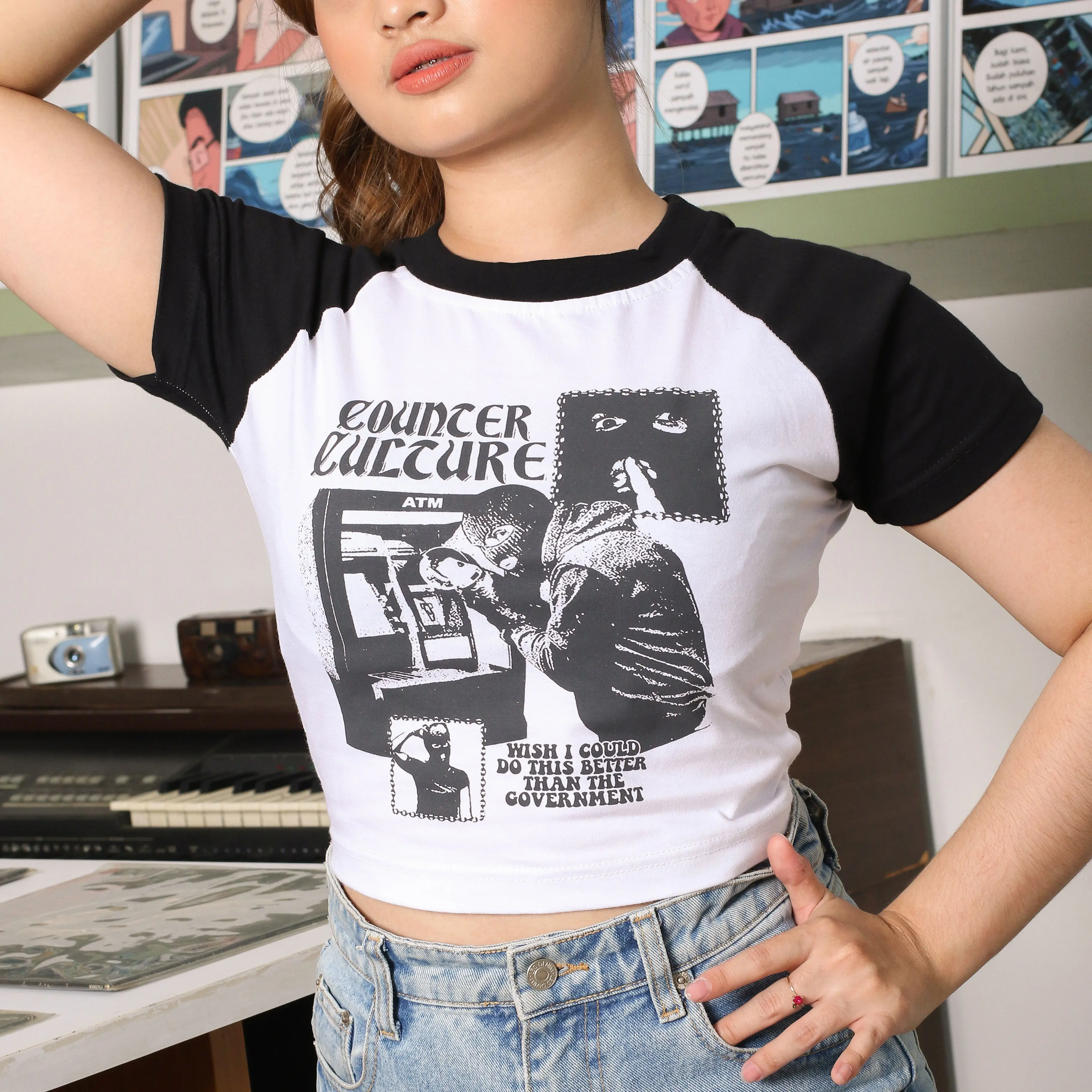 NOMOLU - Crop Top Tee Kaos Wanita Vol.01 Counter Culture