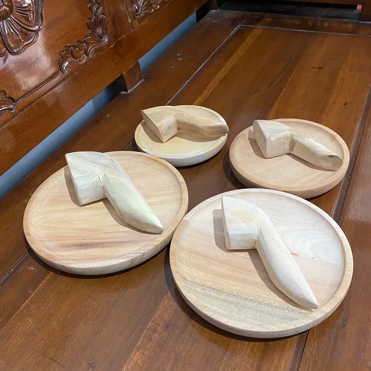 Cobek Kayu Uleg kayu 1 Set Kayu Pinus