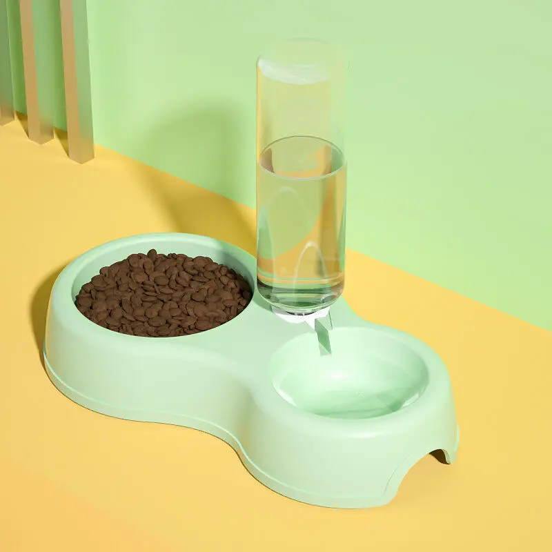 Dog Automatic Feeding Integrated Double Spine Cat Food Rice Drinking Water Bowl