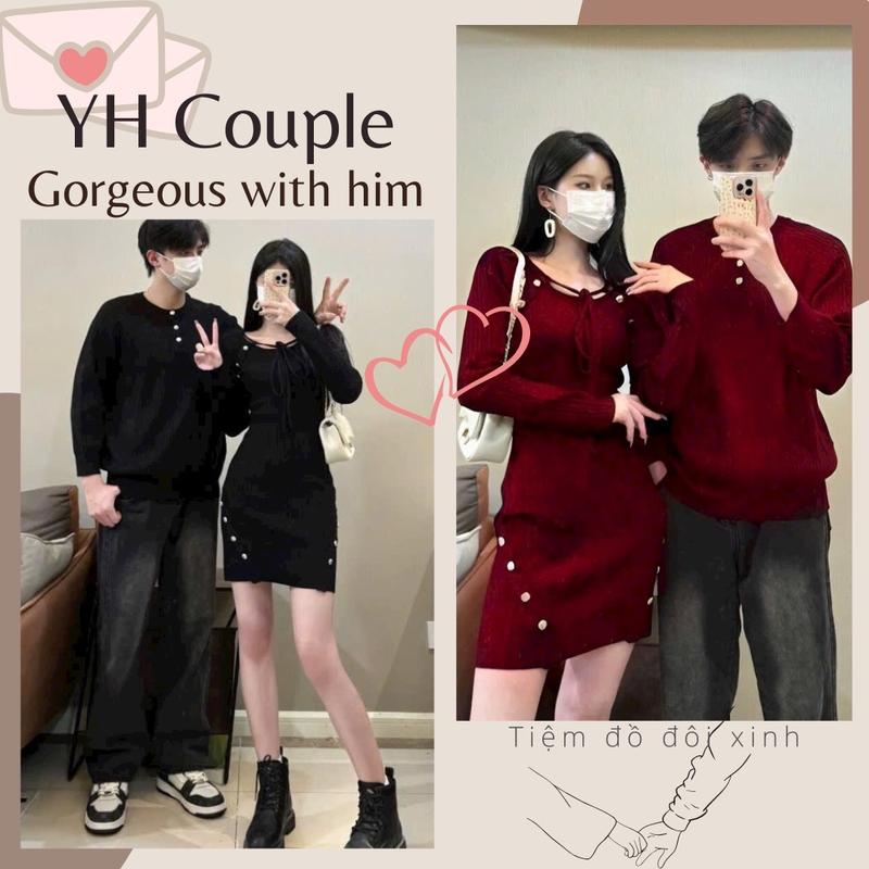  Set đồ đôi áo váy len thu đông xinh - YH Couple Shop 