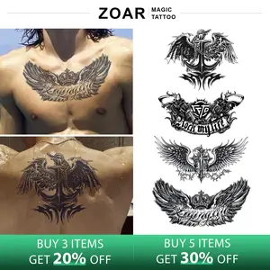 ZOAR Y34Stiker Tato Temporary Semi Permanen【Kombinasi bunga dada】Tahan lama Tattoo menempel dekorasi seni untuk pria dan wanita