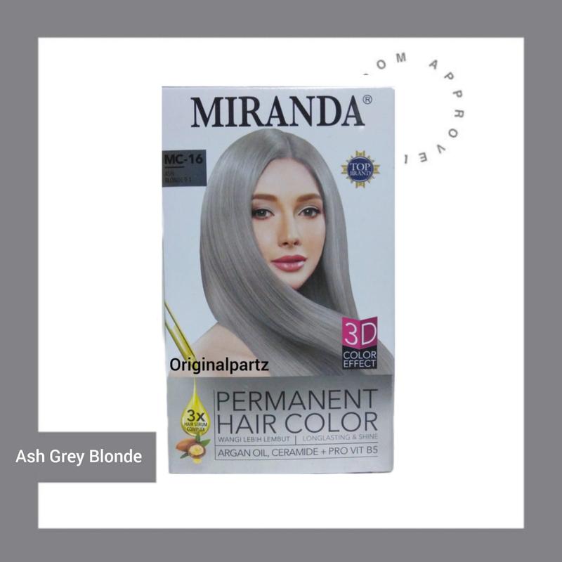 MIRANDA Hair Color Cat Rambut Abu Pewarna Rambut Ash Grey Blonde MC-16 1