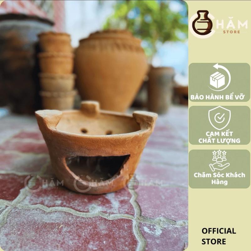 Lò đất nung lò nướng than bếp nướng than chịu nhiệt tốt Gốm Chăm Bàu Trúc loại 1 ít vỡ lò đất lò đất bbq lò nướng đất sét