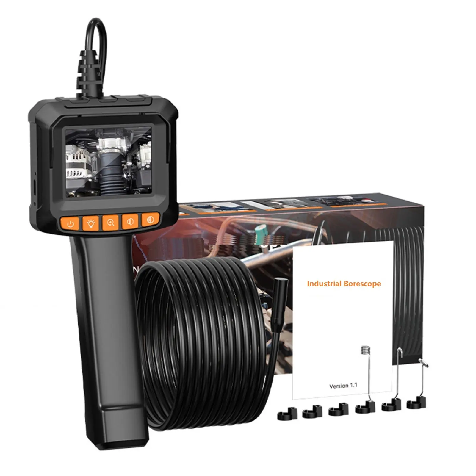 Waterproof Handheld Industrial Borescope 1920P Inspection Camera with LED Lights