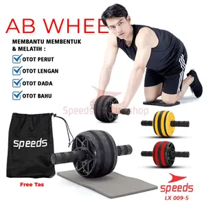 SPEEDS Ab Wheel / Ab Roller / Abdominal Roller Single Wheel / Alat Push Up Stand Bar Alat Gym / Alat Sit Up 009-5