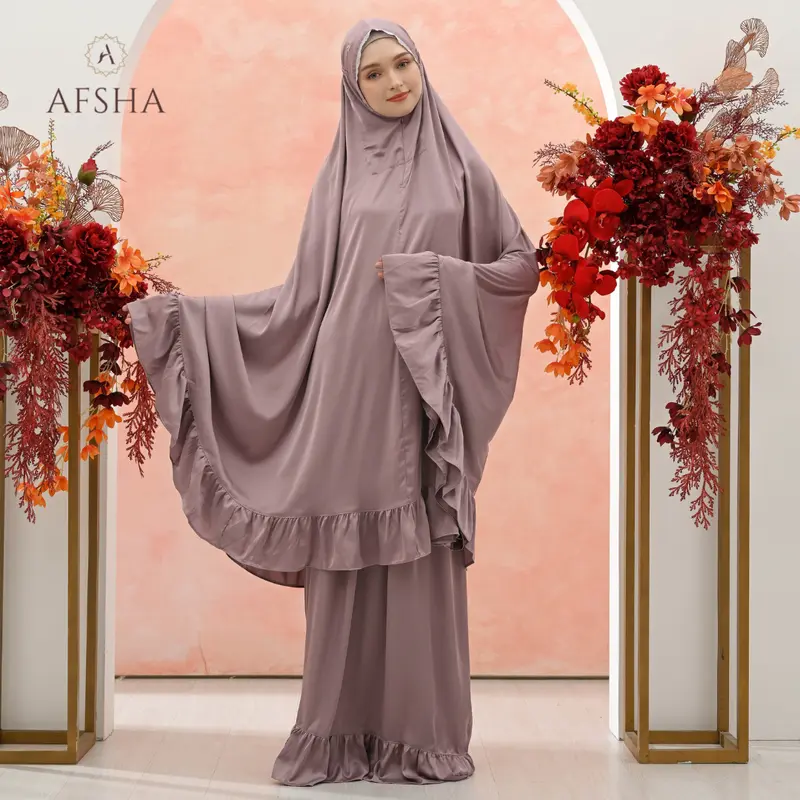 Afsha - Mukena Dewasa Raima 2in1 Series (Free Sajadah, Pouch & Box Hampers) 6