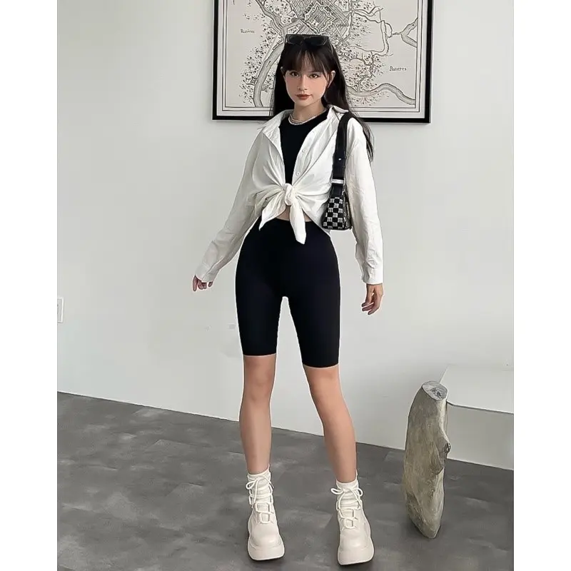 Combo 5 Quần legging ngố trên gối co dãn dành cho Nữ Women Voi