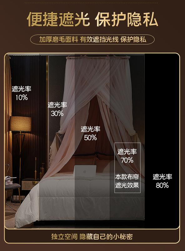 Product Introduction of Hanging Dome Mosquito Net Bed Canopy Romantic Shading Double Layer Bed Valance Anti-mosquito Home Textiles Bedcover Curtain 10