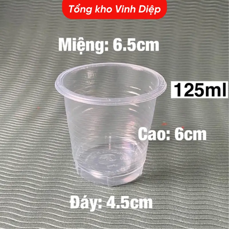 Cốc nhựa dùng 1 lần size 125ml, 220ml , 280ml, 300ml, 400ml, 500ml ( có nắp, ko nắp ) 3