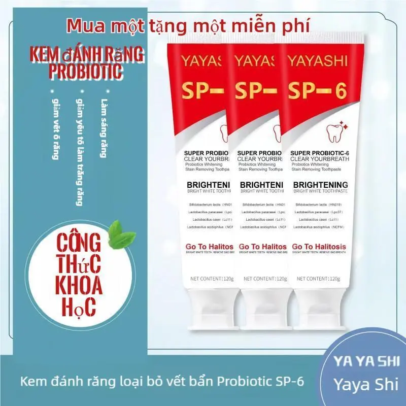 YAYASHI sp-6 probiotite trắng kem đánh răng sạch răng vàng 120g(mua một tặng một miễn phí) 0