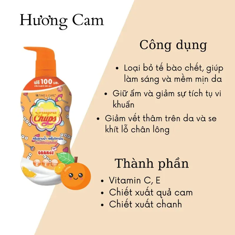 sưɑ~ tắm hương hoa quả Chupa Chups Thái Lan chai to 550ml hàng chính hãnġ 2