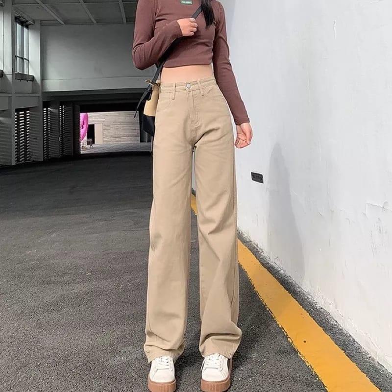 CLEYA JEANS CULLOTE LOOSE PANTS - Model Kekinian Highwaist 0