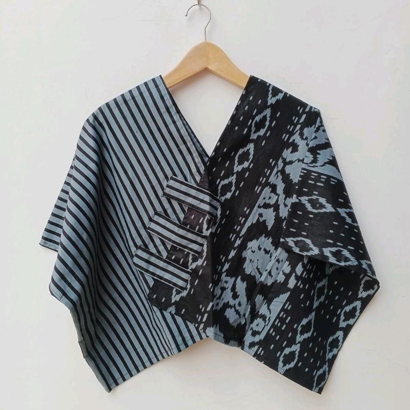 CROP TOP ETNIK BATIK MODEL OVERSIZE ATASAN BLUS KANTOR WANITA Katun 6