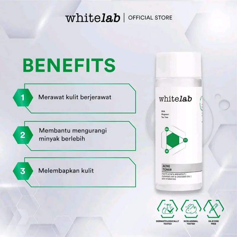 Whitelab Brightening Toner Acne Toner 100ml / Face Toner Pembersih Wajah Kusam 8