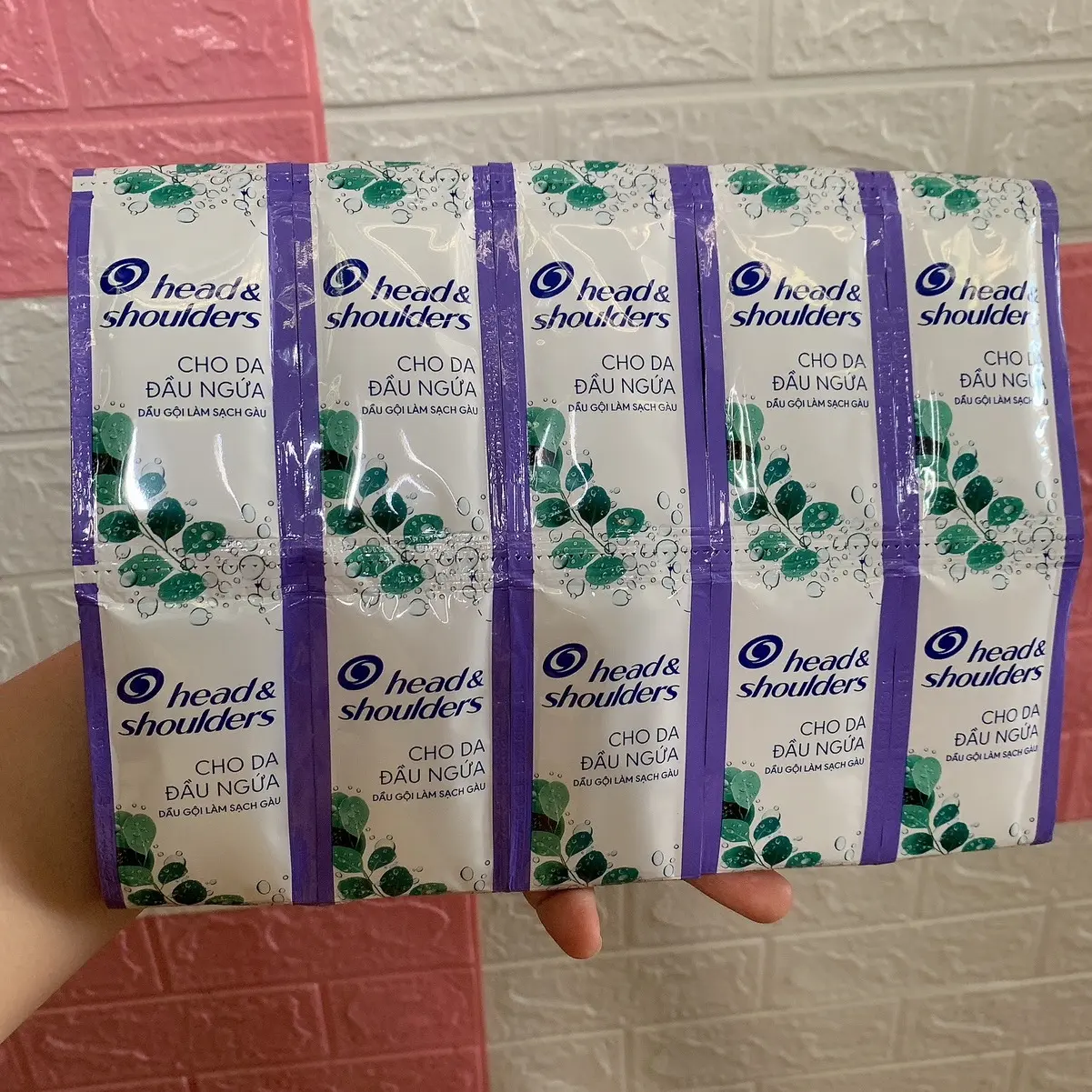 100 gói Dầu gội head & shoulders da đầu ngứa mỗi dây 10 gói mỗi gói 5,7 ml Women Nữ