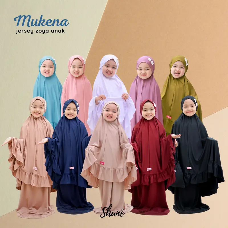 Shune Mukena Anak 2-15 Tahun S-XL Jersey Zoya Adem Ringan Free Tas 8