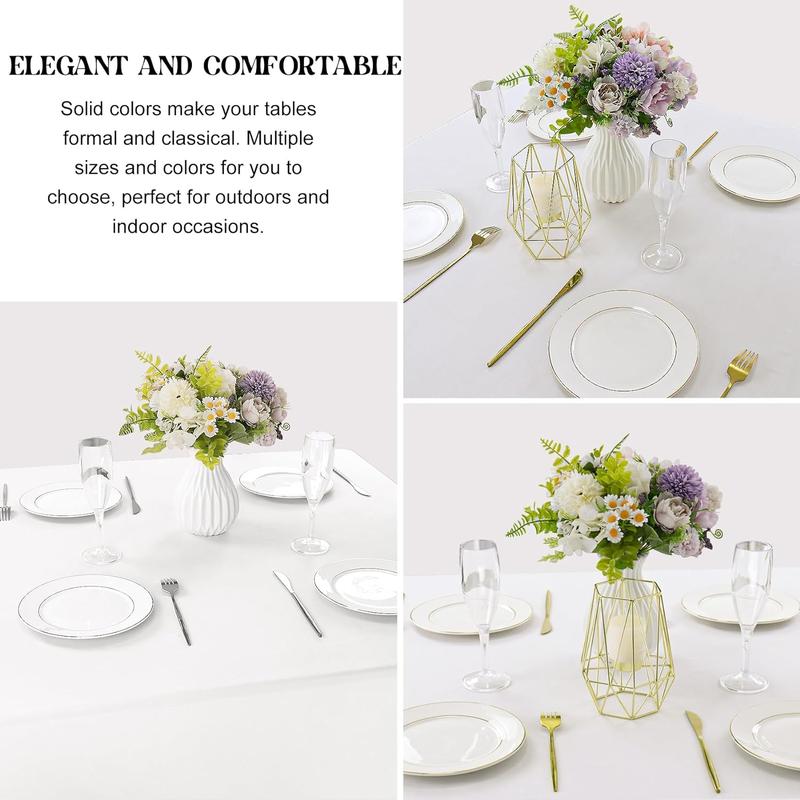 Solid Color Round Tablecloth, Waterproof & Stain-proof Tablecloth, Durable Tablecloth for Dining Room, Party & Wedding 8