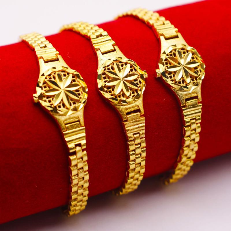 Sand Gold Sunflower Rice Shaped Watch S Buckle Bracelet Women's Fashion Versatile Long Lasting Color Bracelet Bracelet Bridal Wedding Birthday Party Gift crunchy  pepper  bracelet 2