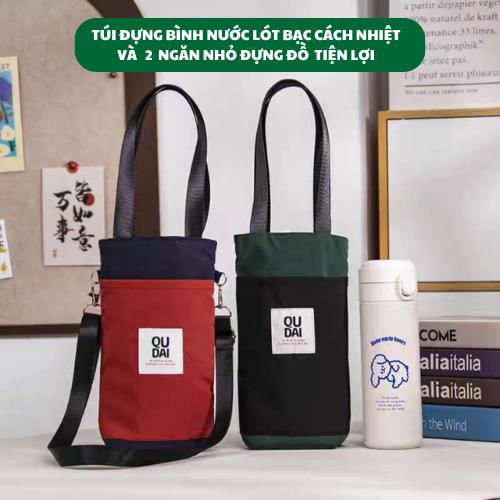 Túi Đựng Bình Ly Nước Giữ Nhiệt Có Lót Bạc Giữ Nhiệt Chống Thấm Nước Cho Nam Nữ Nhiều Ngăn Đa Năng Đeo Chéo  Xách Tay Túi Vải Đựng Bình Nước Túi Vải Đựng Đồ Dùng