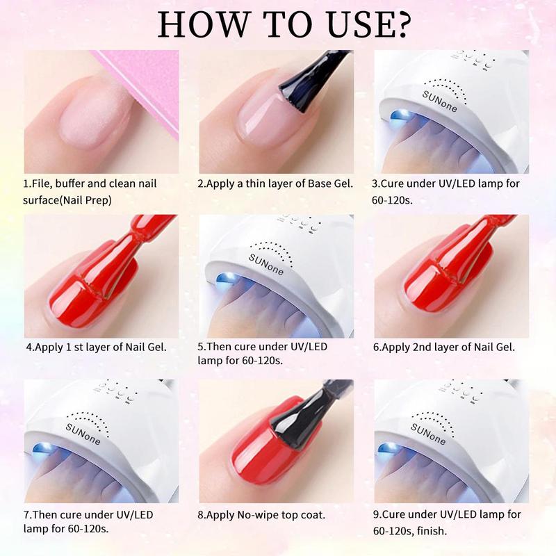 Gel Nail Polish Set, 12pcs/set Soak Off UV LED Semi-permanent Nail Gel Polish, Manicure Varnish DIY Starter Set, Nail Art & Nail Polish for Women 6