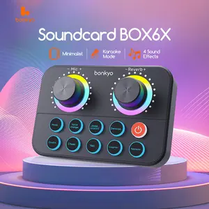 Bonkyo Soundcard BOX6X Live Streaming - Efek Suara, Voice Changer,Karaoke Mode, Portabel untuk HP/PC