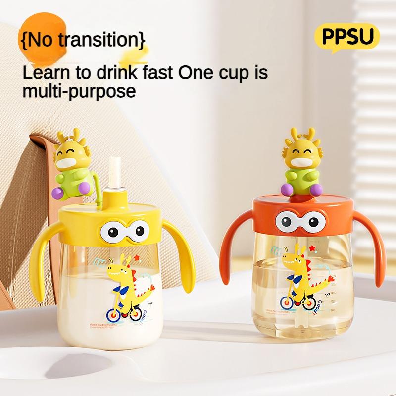 Bình Sữa PPSU, Cốc Uống Nước Học Tập, Thích Hợp Cho Sữa Và Bữa Sáng Cho Trẻ Em, Chống Rơi, Có Tay Cầm, Có Cân Và Nhiệt Độ, Cốc Không Tràn, Cốc Nước Nhạy Cảm