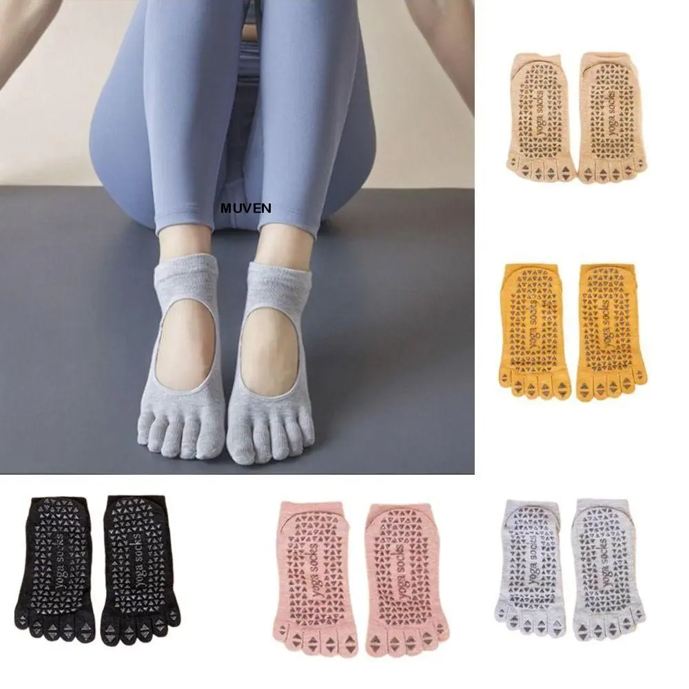 High Quality Anti-slip Yoga Pilates Socks Cotton Solid Sport Socks Comfort Split Toe Five-finger Socks Dance